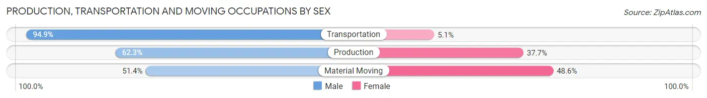 Production, Transportation and Moving Occupations by Sex in Spring Valley