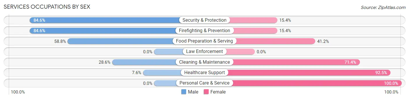 Services Occupations by Sex in Star Prairie