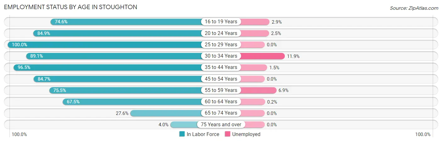 Employment Status by Age in Stoughton