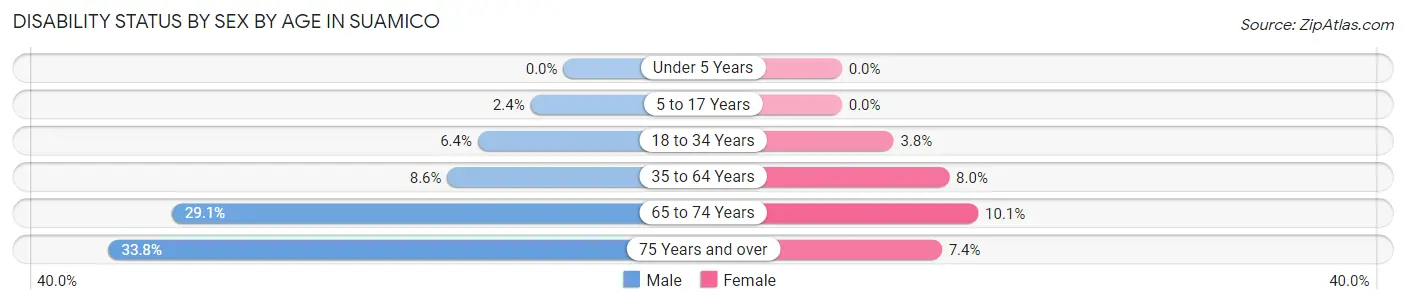 Disability Status by Sex by Age in Suamico