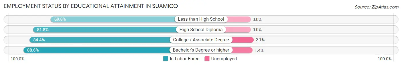 Employment Status by Educational Attainment in Suamico