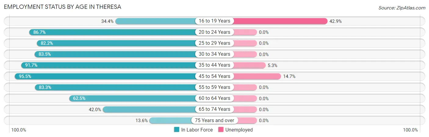Employment Status by Age in Theresa