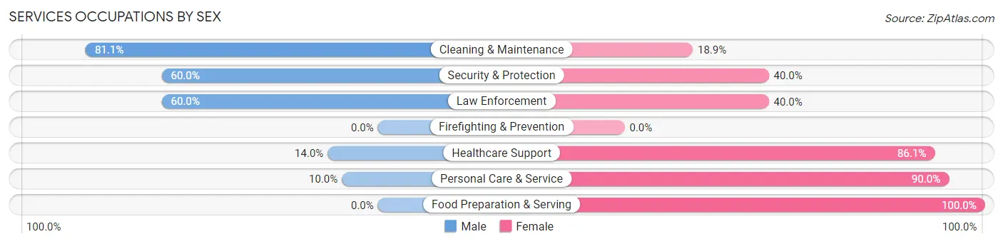 Services Occupations by Sex in Theresa