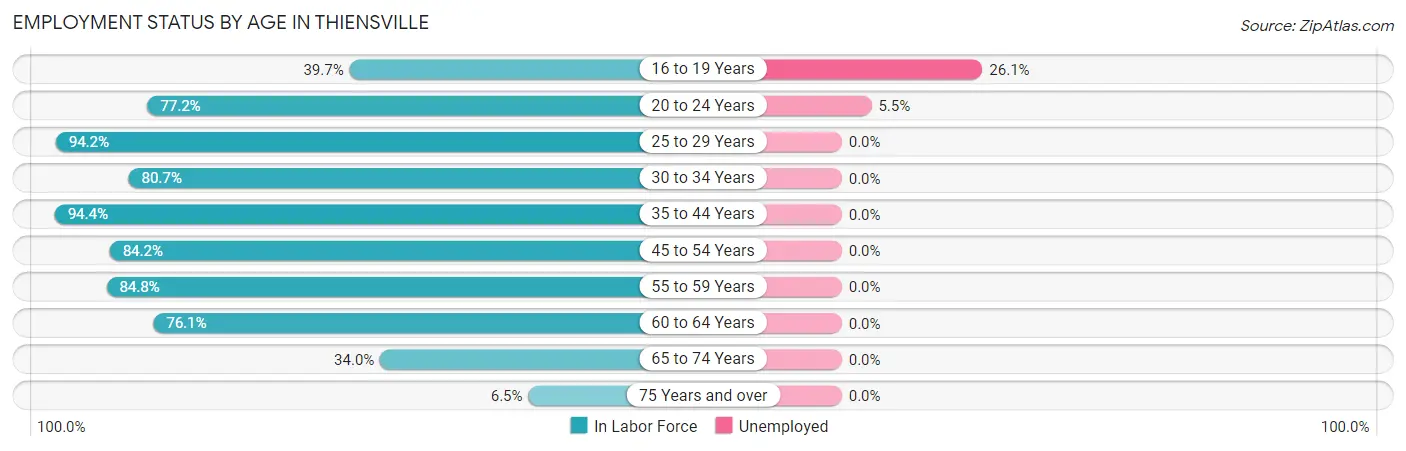 Employment Status by Age in Thiensville