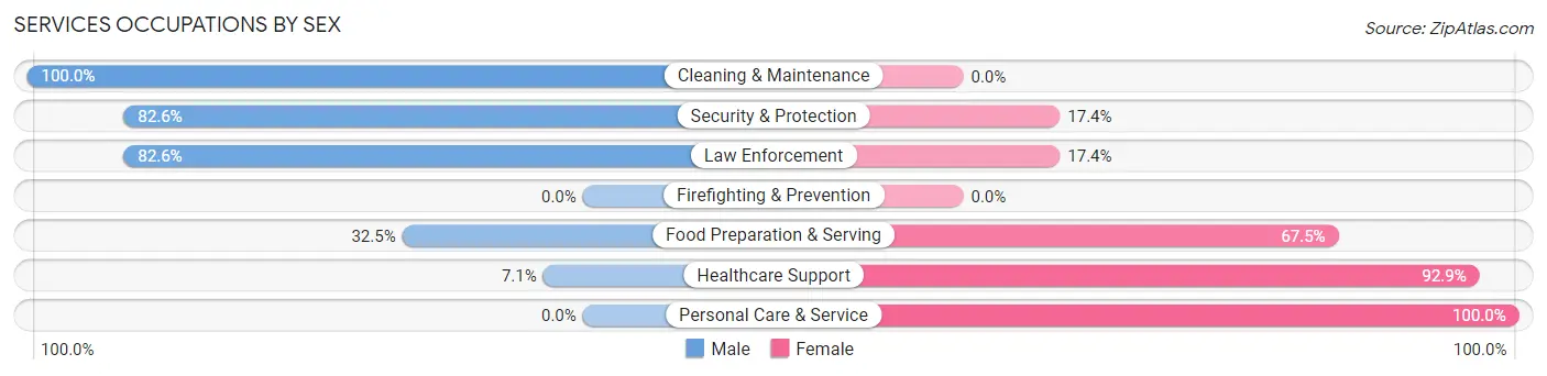 Services Occupations by Sex in Thorp