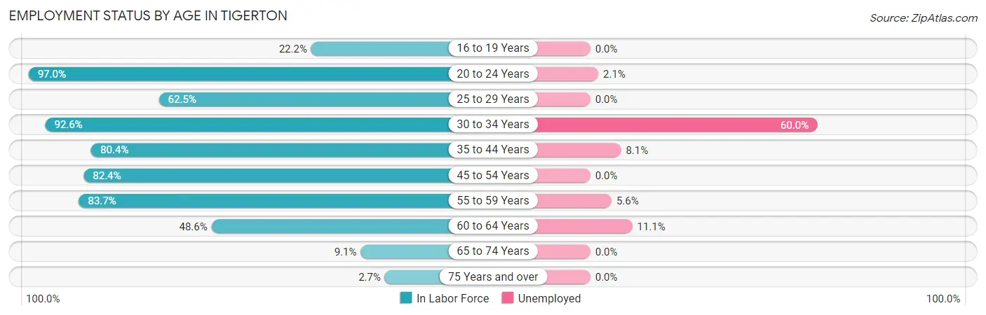Employment Status by Age in Tigerton