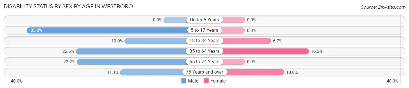 Disability Status by Sex by Age in Westboro