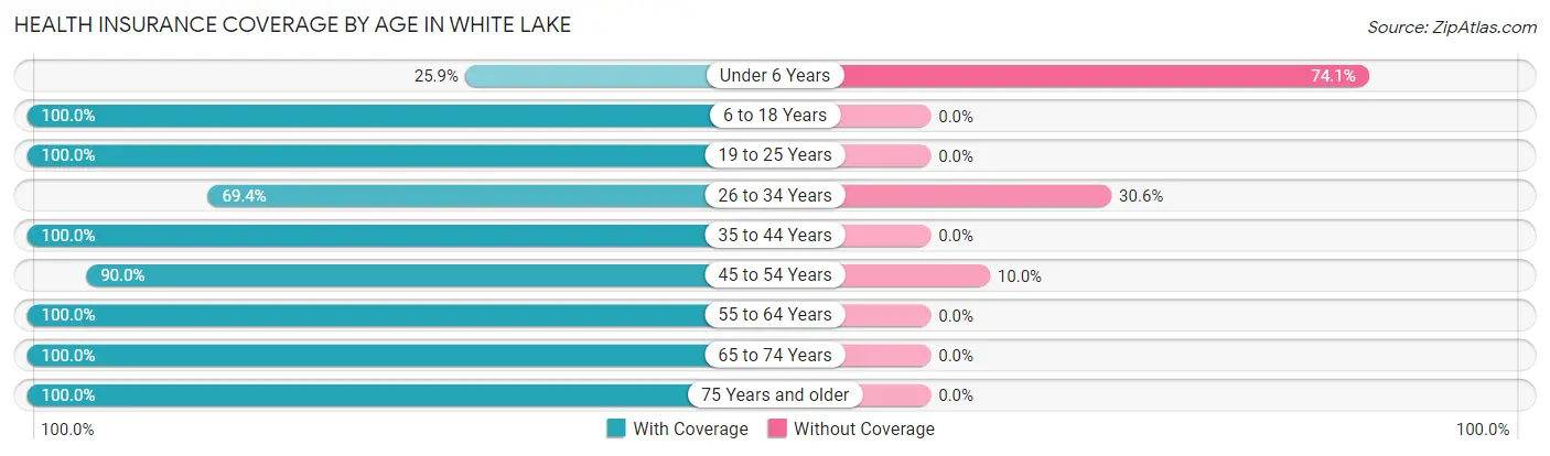Health Insurance Coverage by Age in White Lake