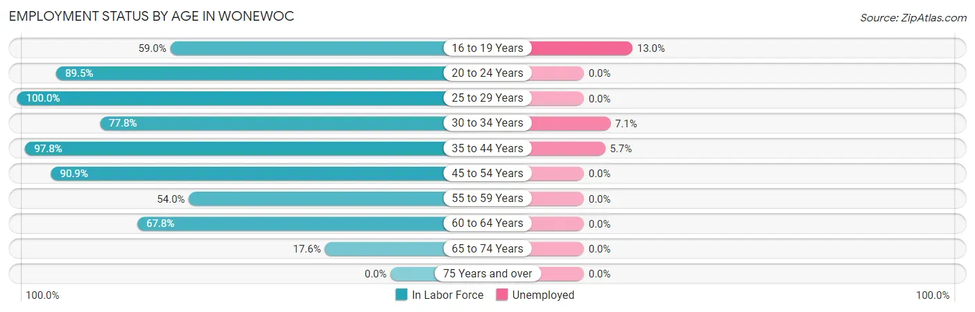 Employment Status by Age in Wonewoc