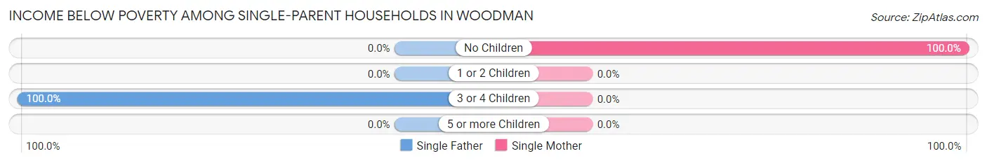 Income Below Poverty Among Single-Parent Households in Woodman