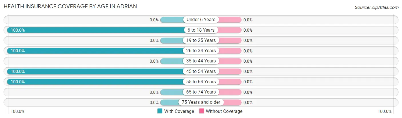 Health Insurance Coverage by Age in Adrian