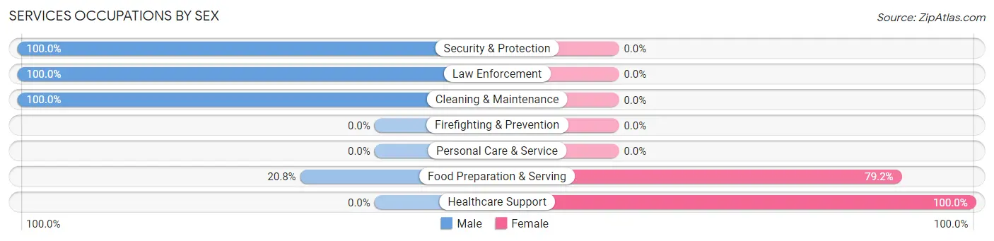 Services Occupations by Sex in Albright