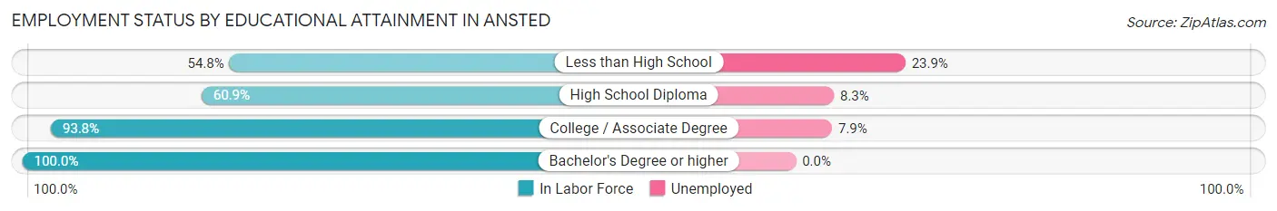 Employment Status by Educational Attainment in Ansted