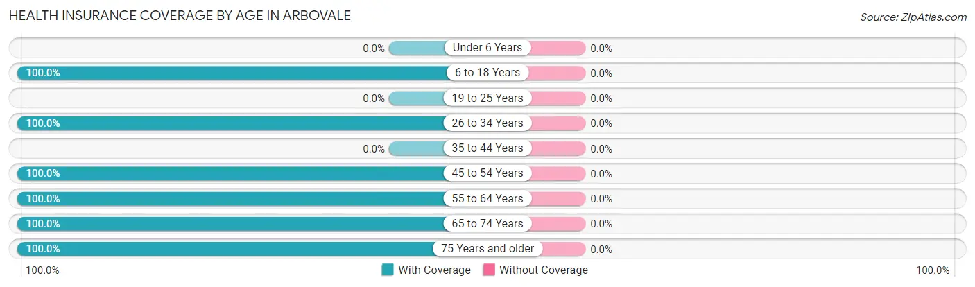 Health Insurance Coverage by Age in Arbovale