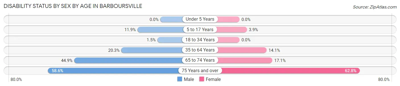 Disability Status by Sex by Age in Barboursville