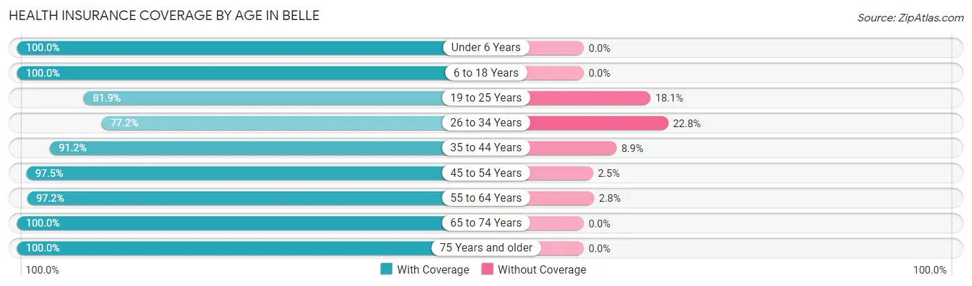 Health Insurance Coverage by Age in Belle
