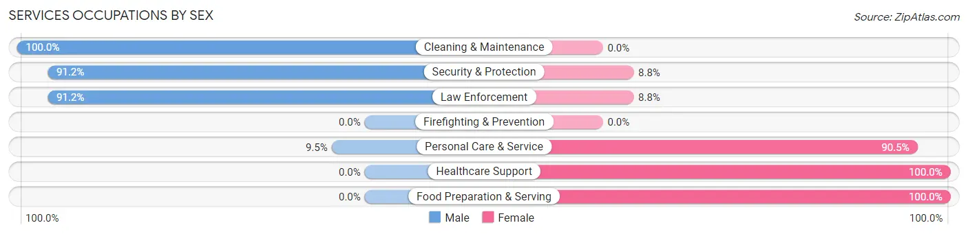 Services Occupations by Sex in Belle
