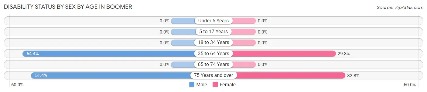 Disability Status by Sex by Age in Boomer
