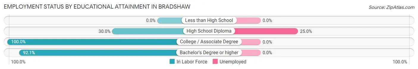 Employment Status by Educational Attainment in Bradshaw