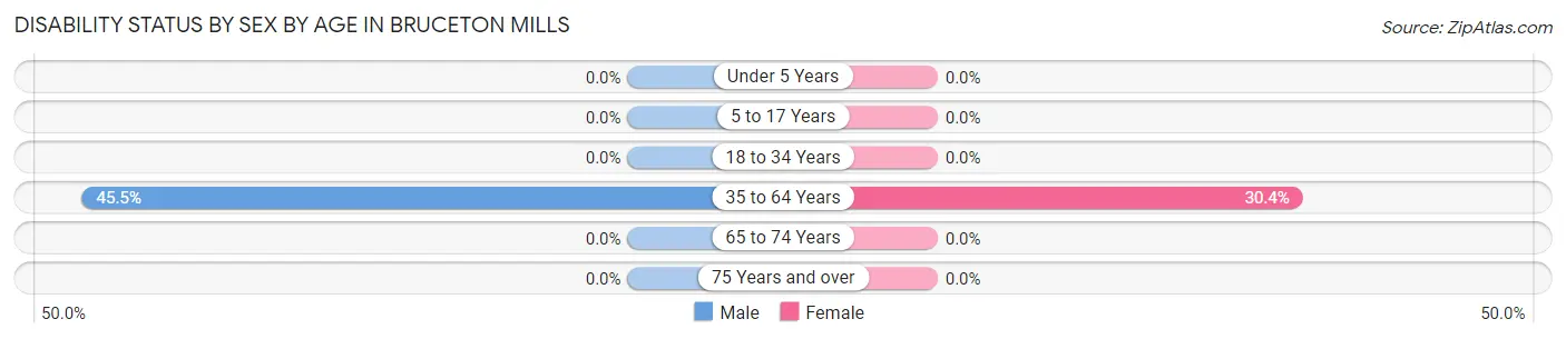 Disability Status by Sex by Age in Bruceton Mills