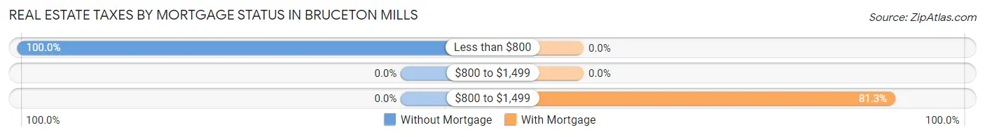 Real Estate Taxes by Mortgage Status in Bruceton Mills