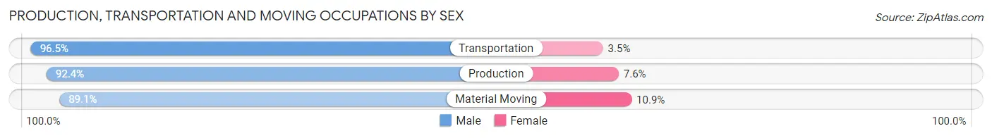 Production, Transportation and Moving Occupations by Sex in Buckhannon