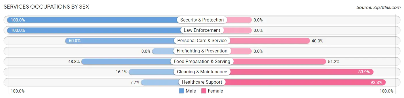 Services Occupations by Sex in Buckhannon