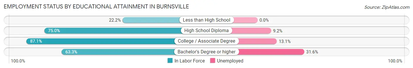 Employment Status by Educational Attainment in Burnsville