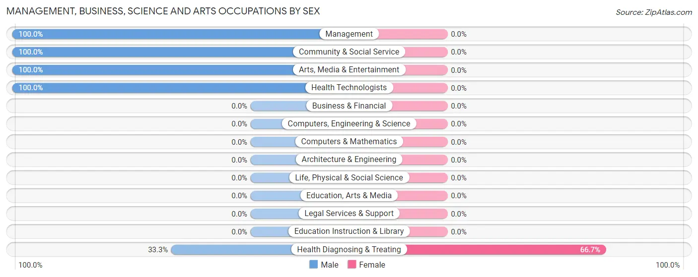 Management, Business, Science and Arts Occupations by Sex in Chapmanville
