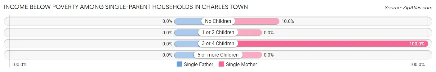 Income Below Poverty Among Single-Parent Households in Charles Town