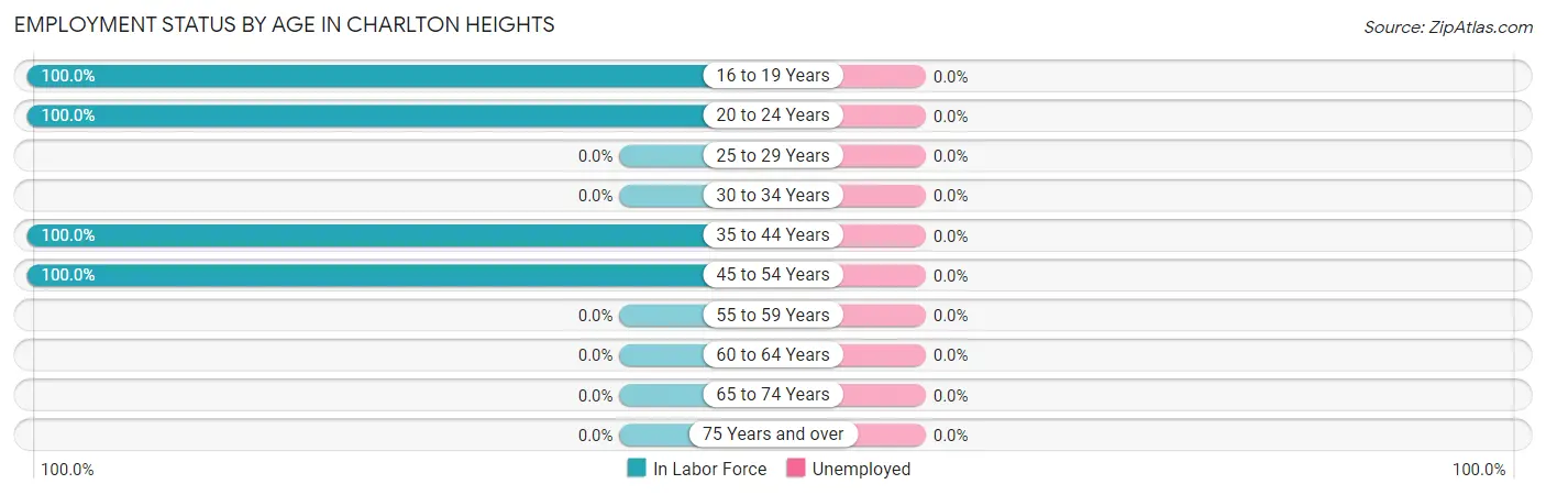 Employment Status by Age in Charlton Heights