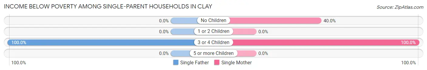 Income Below Poverty Among Single-Parent Households in Clay