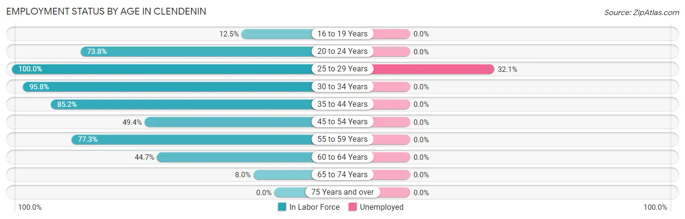 Employment Status by Age in Clendenin