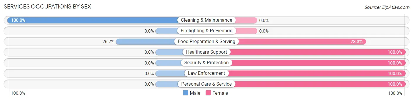 Services Occupations by Sex in Clendenin