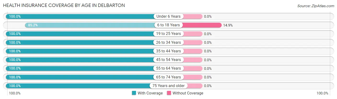 Health Insurance Coverage by Age in Delbarton