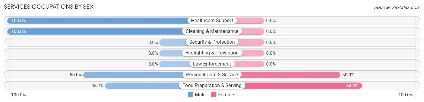 Services Occupations by Sex in Delbarton