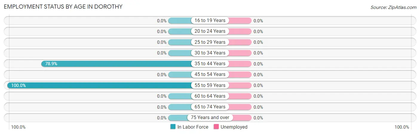 Employment Status by Age in Dorothy