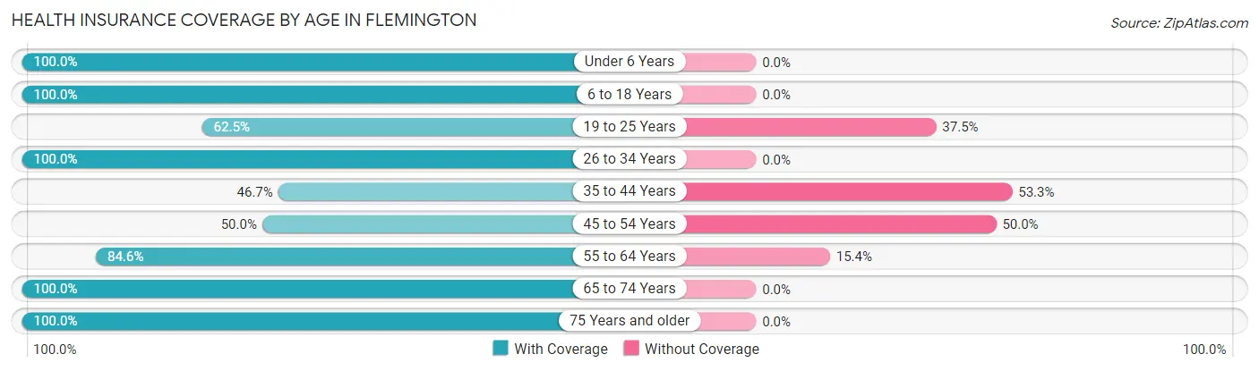 Health Insurance Coverage by Age in Flemington