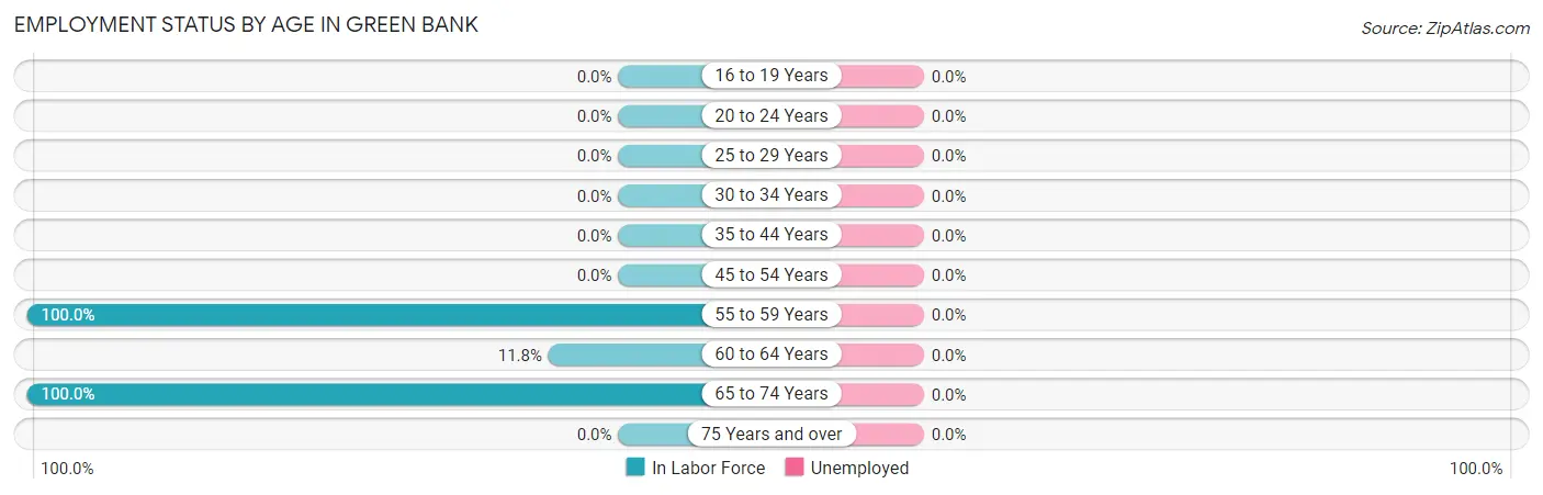 Employment Status by Age in Green Bank