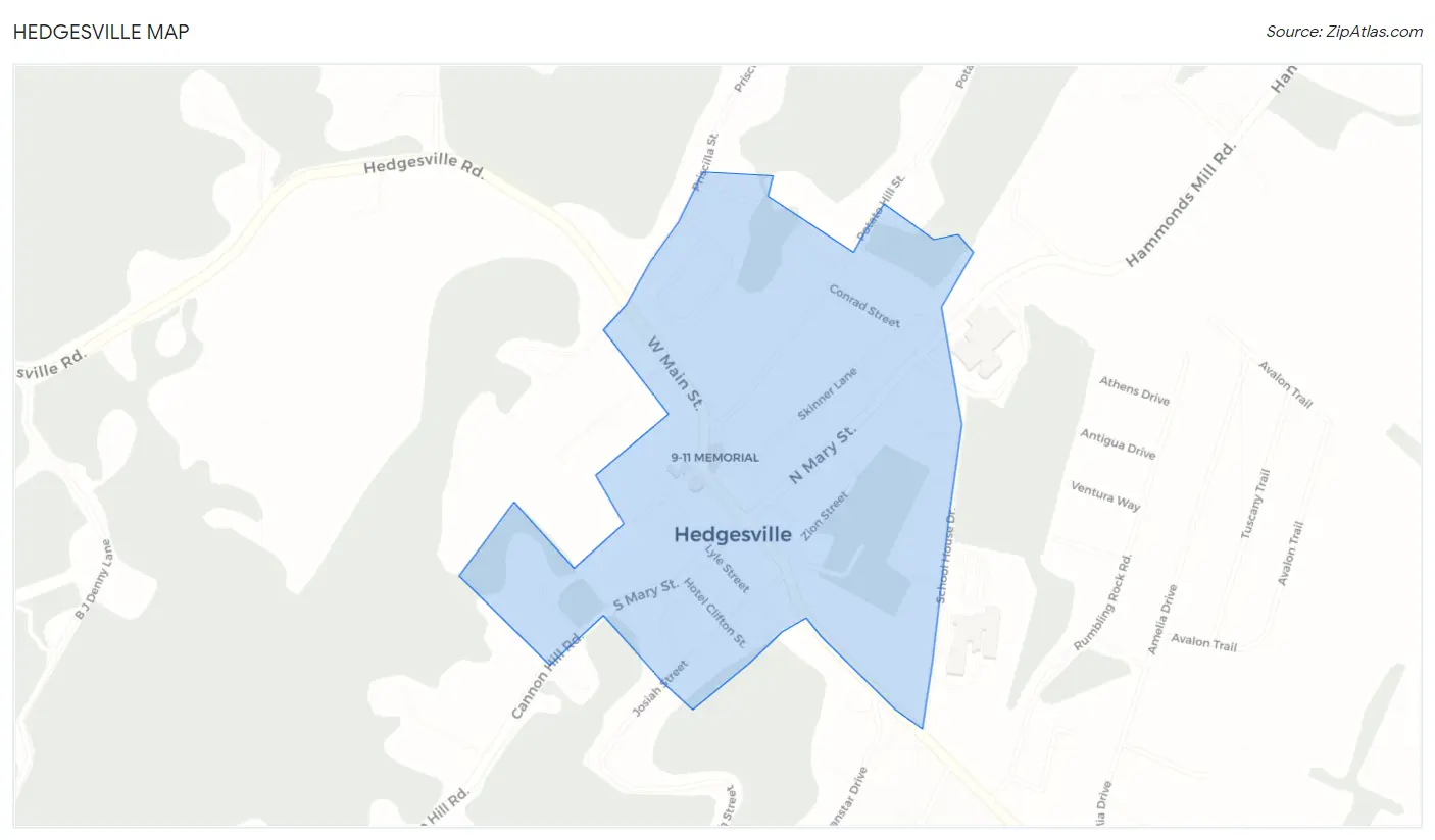 Hedgesville Map