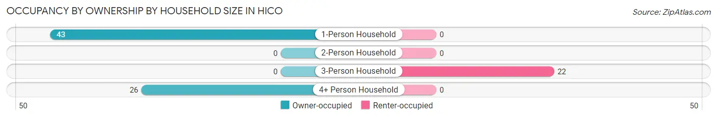 Occupancy by Ownership by Household Size in Hico