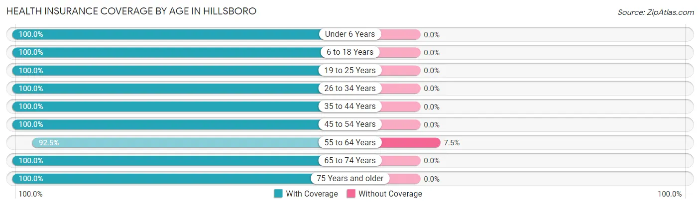 Health Insurance Coverage by Age in Hillsboro