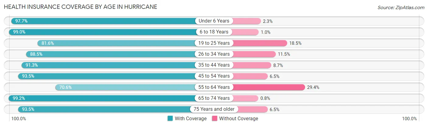 Health Insurance Coverage by Age in Hurricane