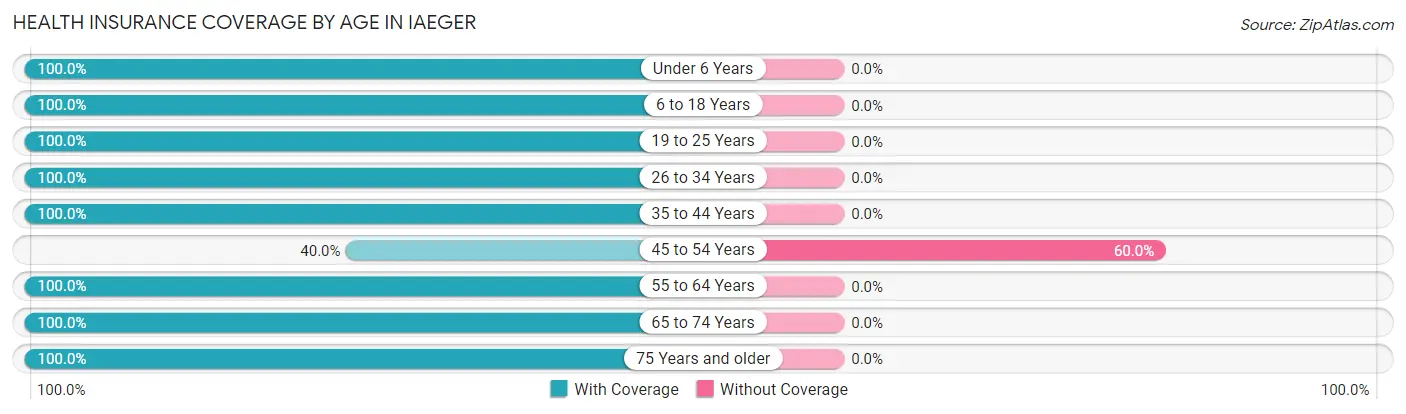 Health Insurance Coverage by Age in Iaeger