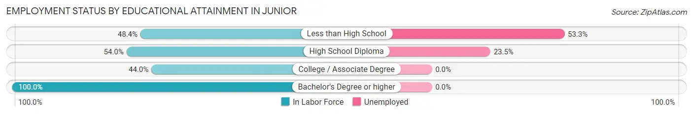 Employment Status by Educational Attainment in Junior