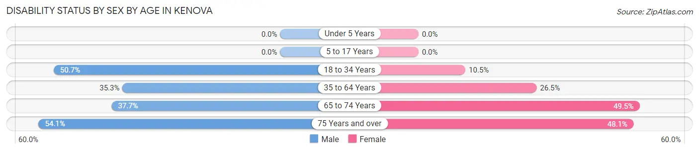 Disability Status by Sex by Age in Kenova
