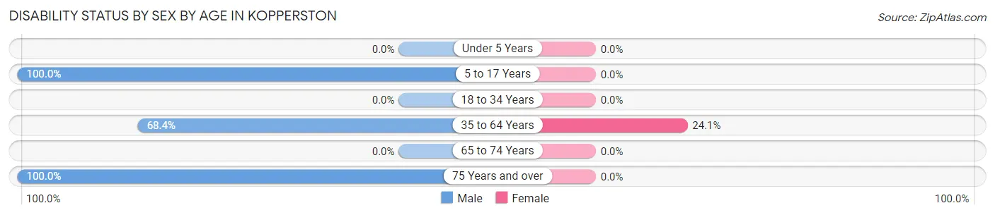 Disability Status by Sex by Age in Kopperston