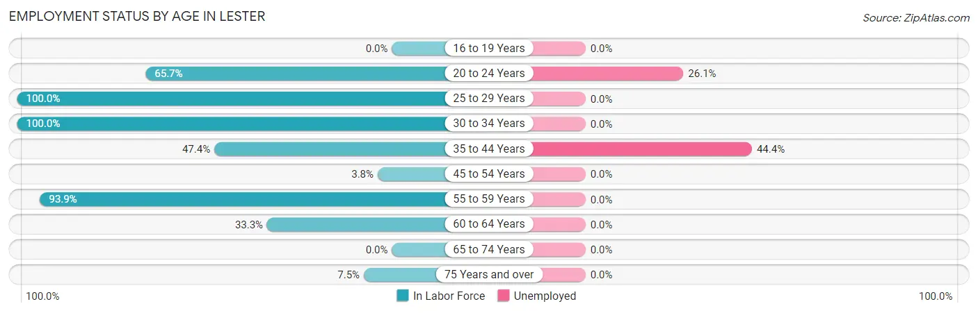 Employment Status by Age in Lester