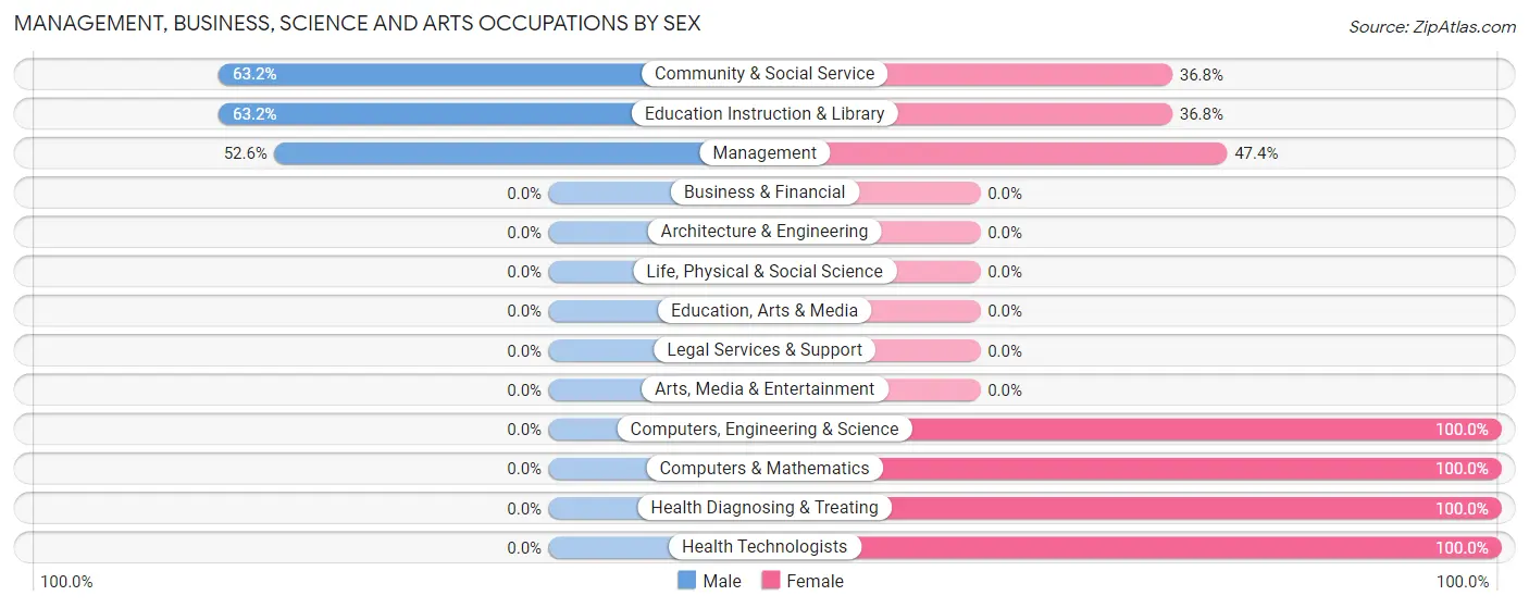Management, Business, Science and Arts Occupations by Sex in Lubeck