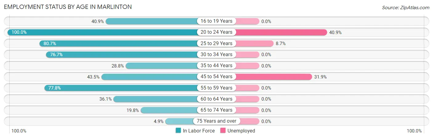 Employment Status by Age in Marlinton